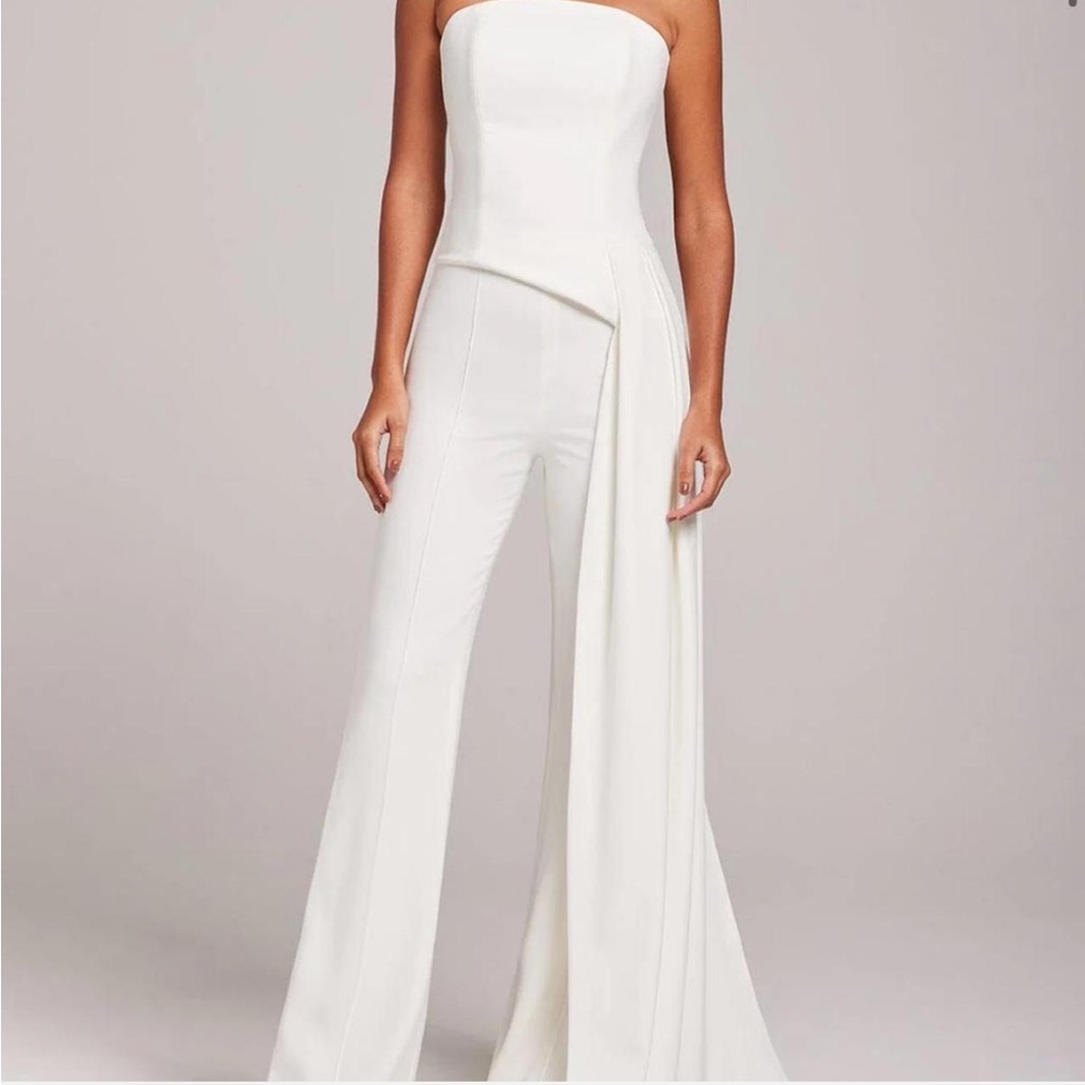 NADINE MERABI White Strapless Jumpsuit